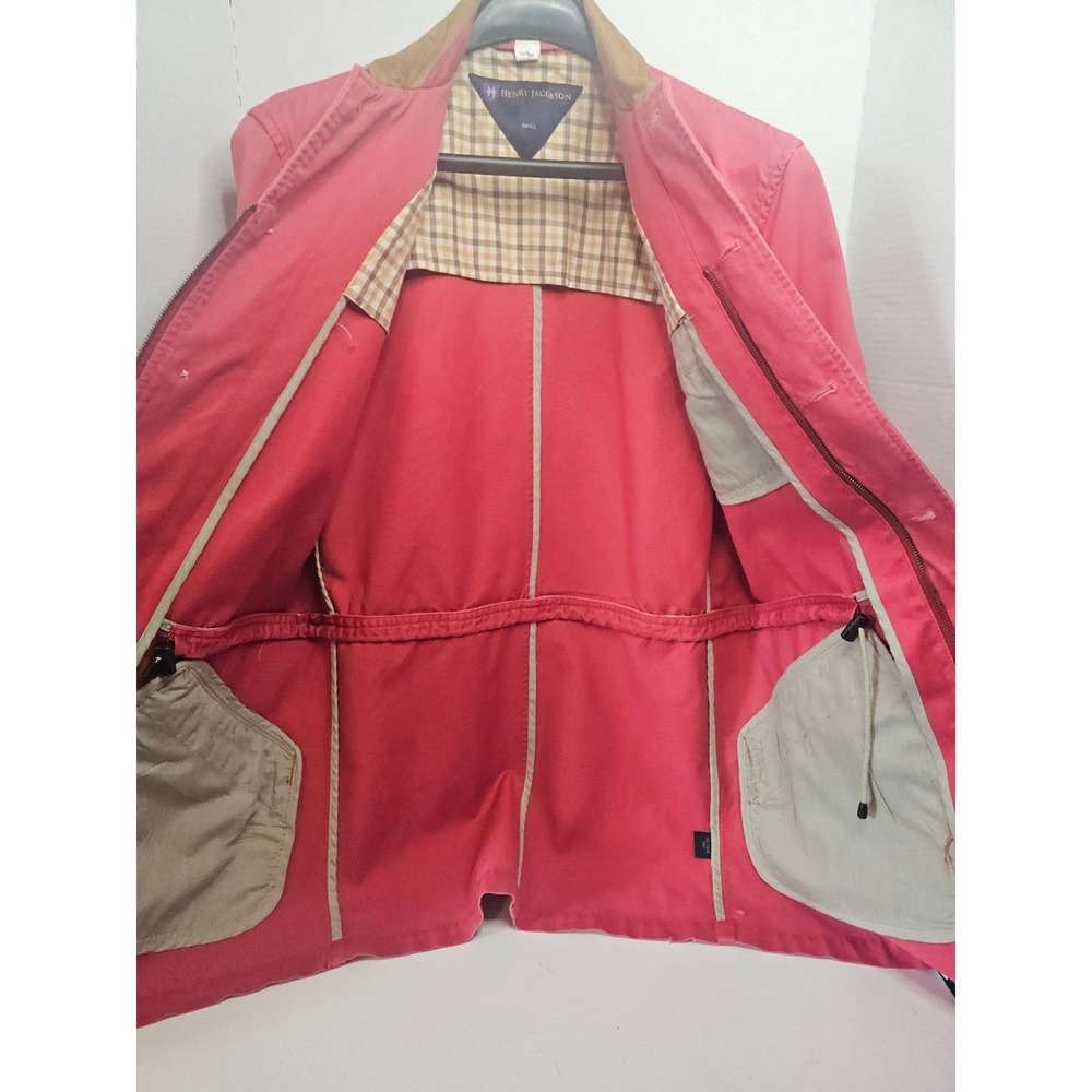 Henry Jacobson Barn Jacket SZ S Red Button Up Chore Utility CALLOUTS IN PICS - Picture 5 of 12